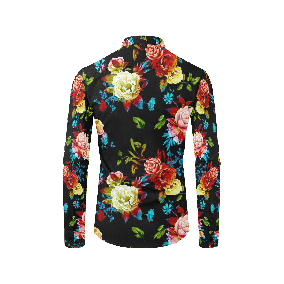 Peony Pattern Print Design PE07 Men's Long Sleeve Shirt