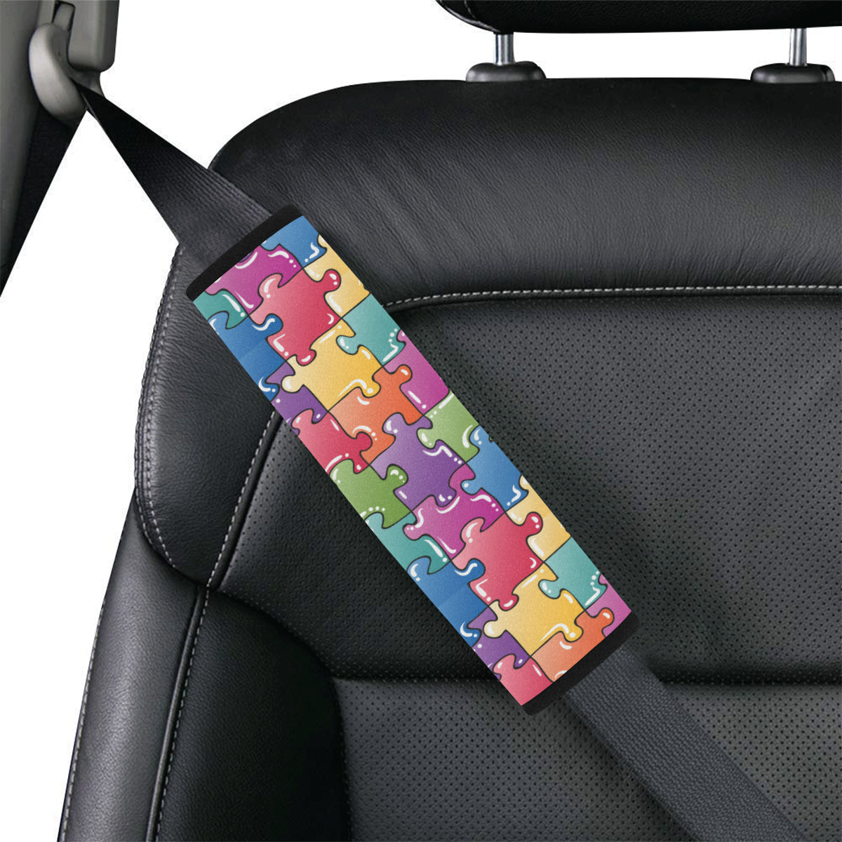 Puzzle Pattern Print Design A05 Car Seat Belt Cover