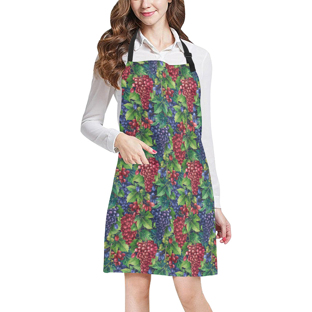 Grape Pattern Print Design GP02 Apron with Pocket