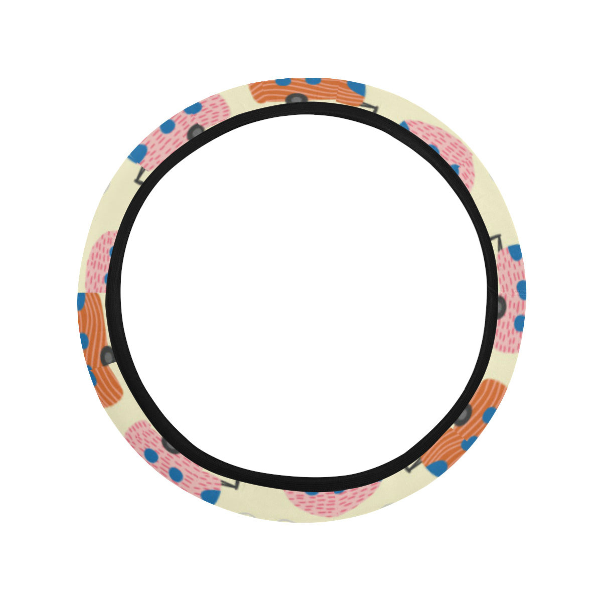 Camper Pattern Print Design 06 Steering Wheel Cover with Elastic Edge