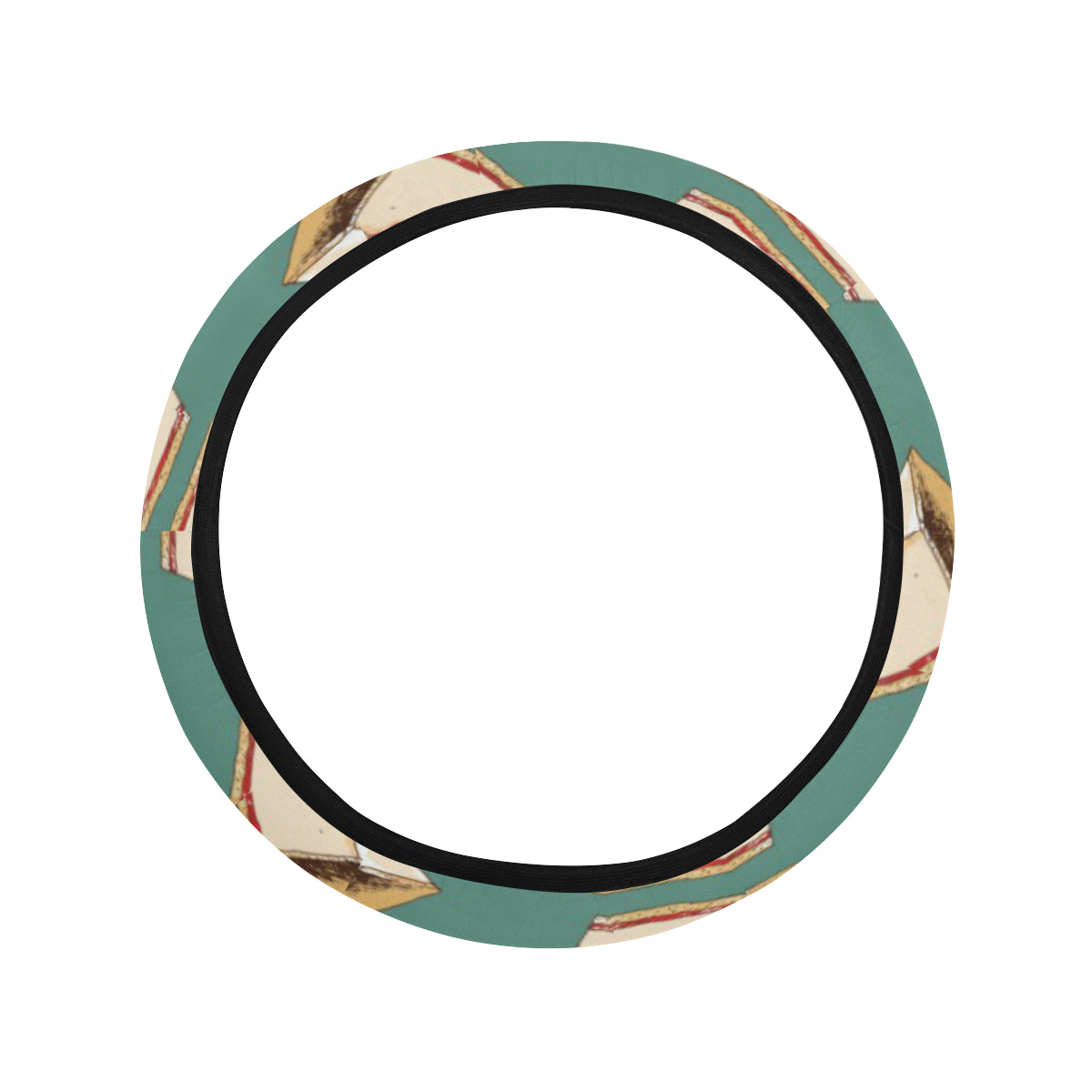 Cheesecake Pattern Print Design CK02 Steering Wheel Cover with Elastic Edge