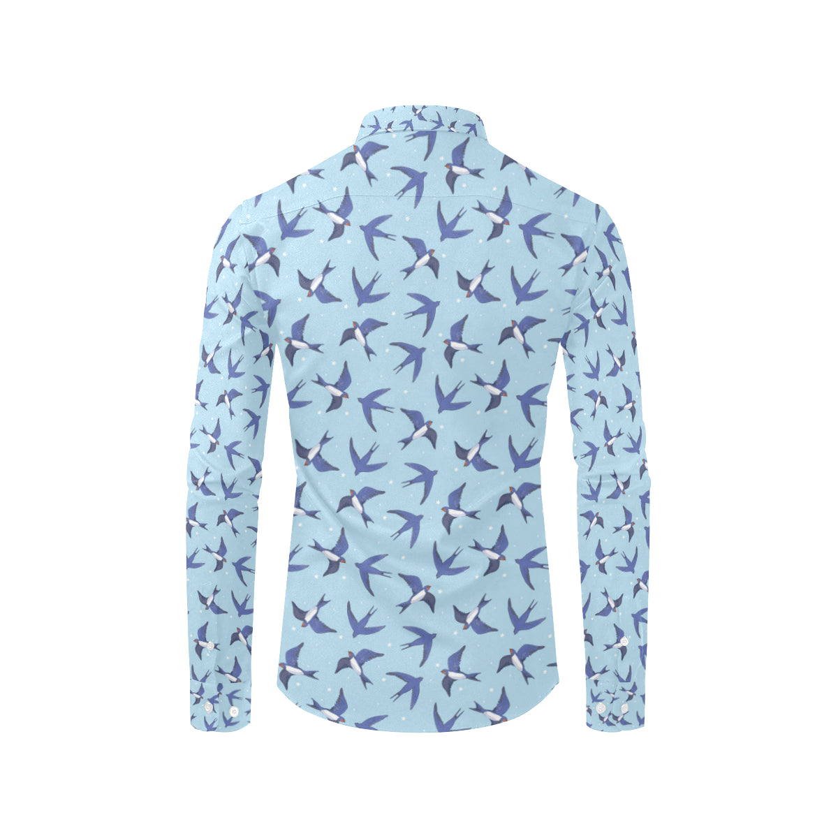 Swallow Bird Pattern Print Design 06 Men's Long Sleeve Shirt