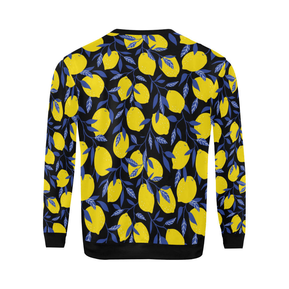 Lemon Pattern Print Design LM01 Men Long Sleeve Sweatshirt