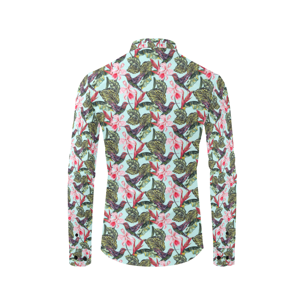 Hummingbird Cute Themed Print Men's Long Sleeve Shirt