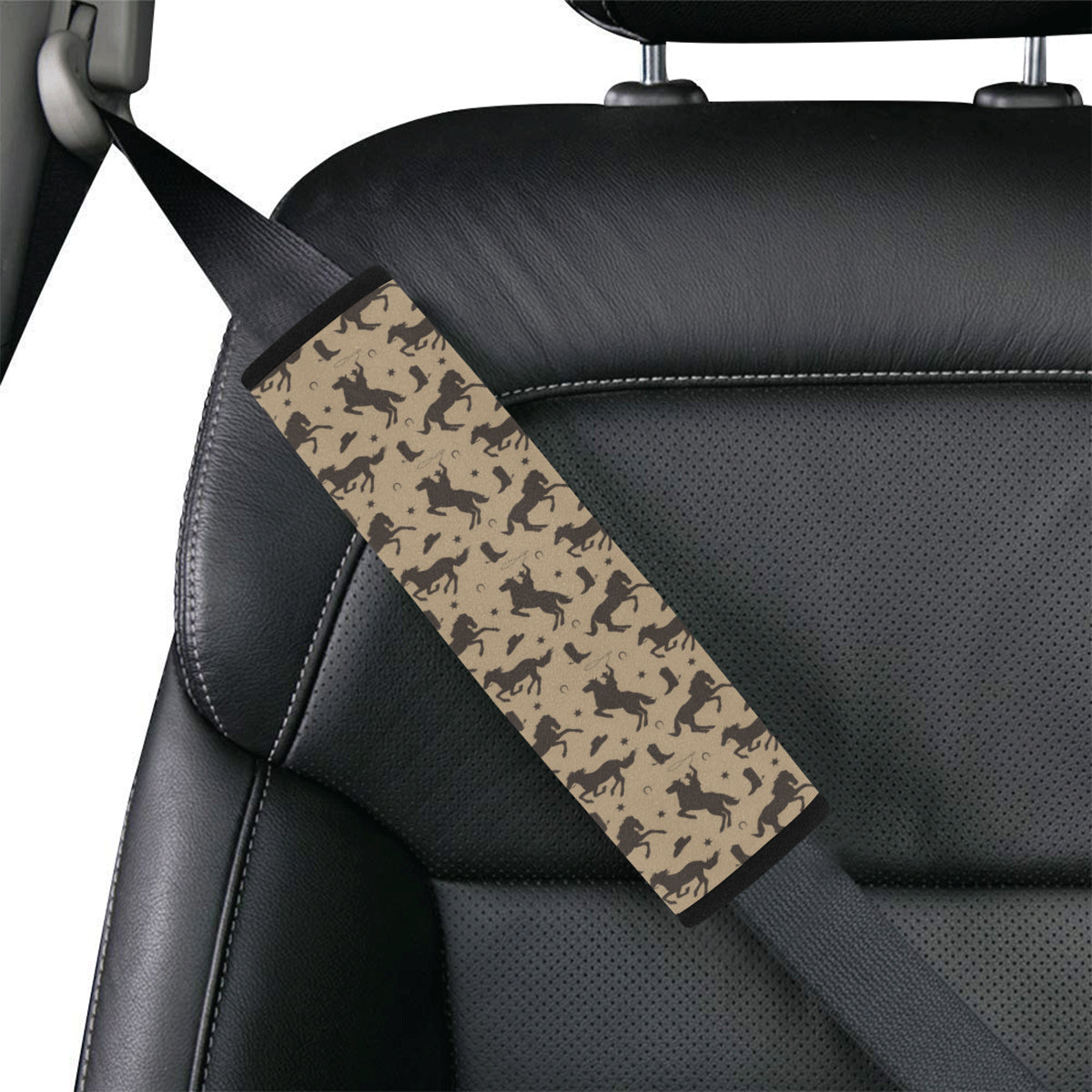 Cowboy Pattern Print Design 05 Car Seat Belt Cover