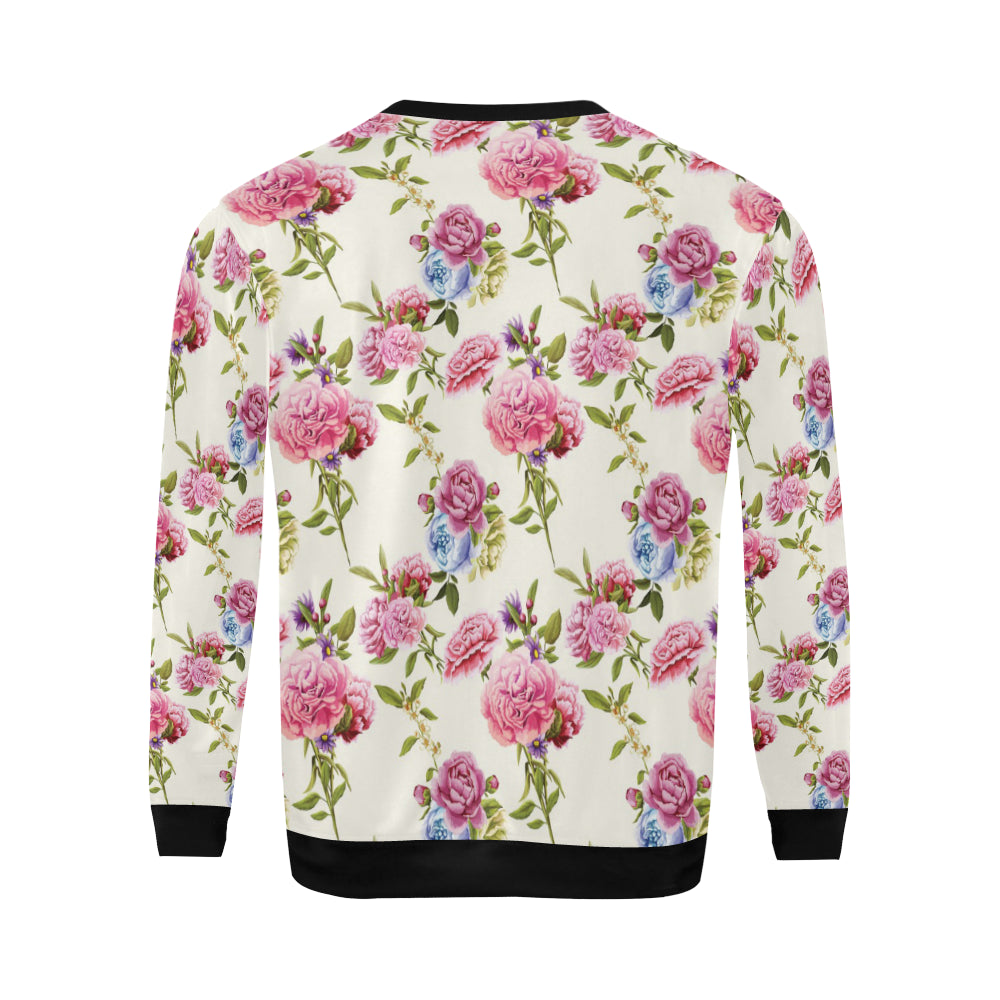 Carnations Pattern Print Design CN02 Men Long Sleeve Sweatshirt