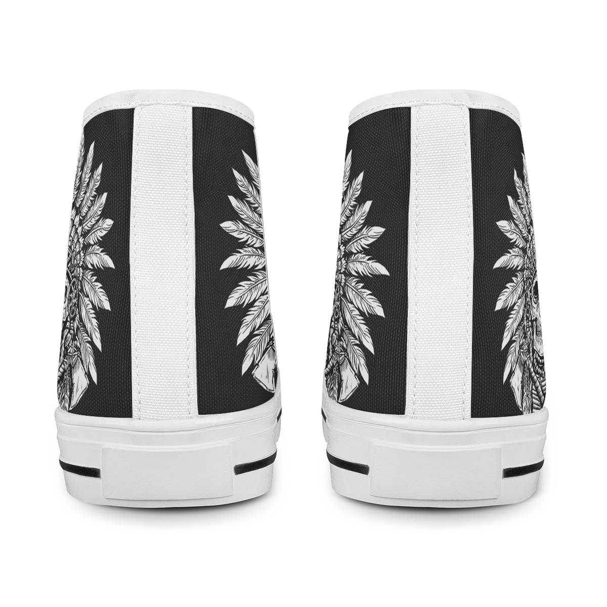 Native American Indian Skull Men High Top Canvas Shoes