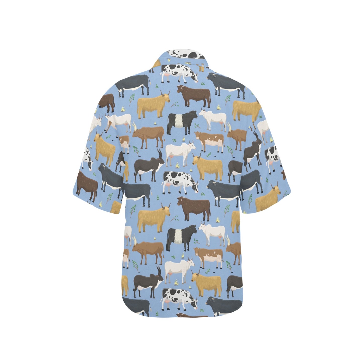 Cattle Pattern Print Design 02 Women's Hawaiian Shirt