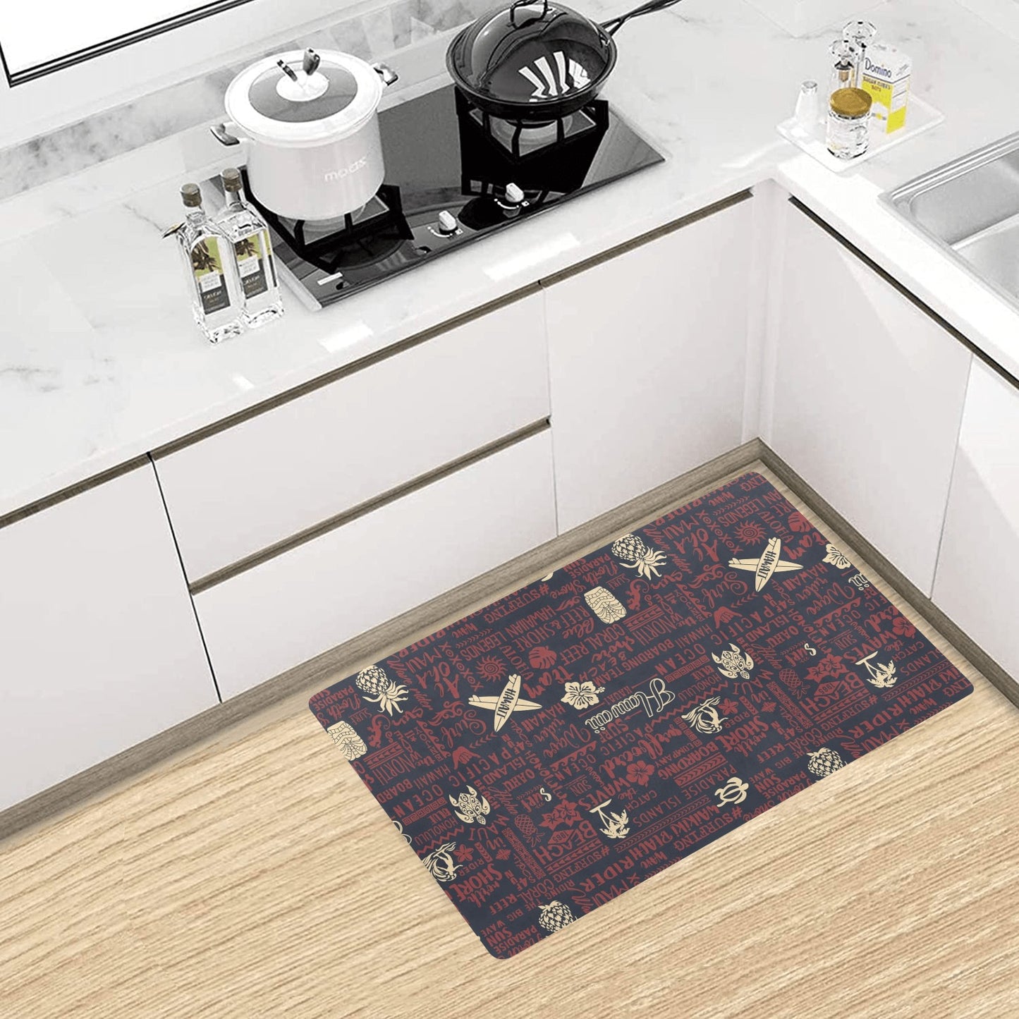 Hawaiian Themed Pattern Print Design H017 Kitchen Mat