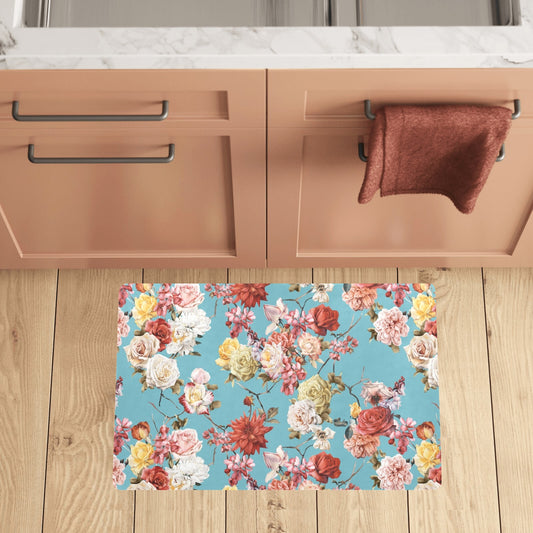 Summer Floral Pattern Print Design SF05 Kitchen Mat
