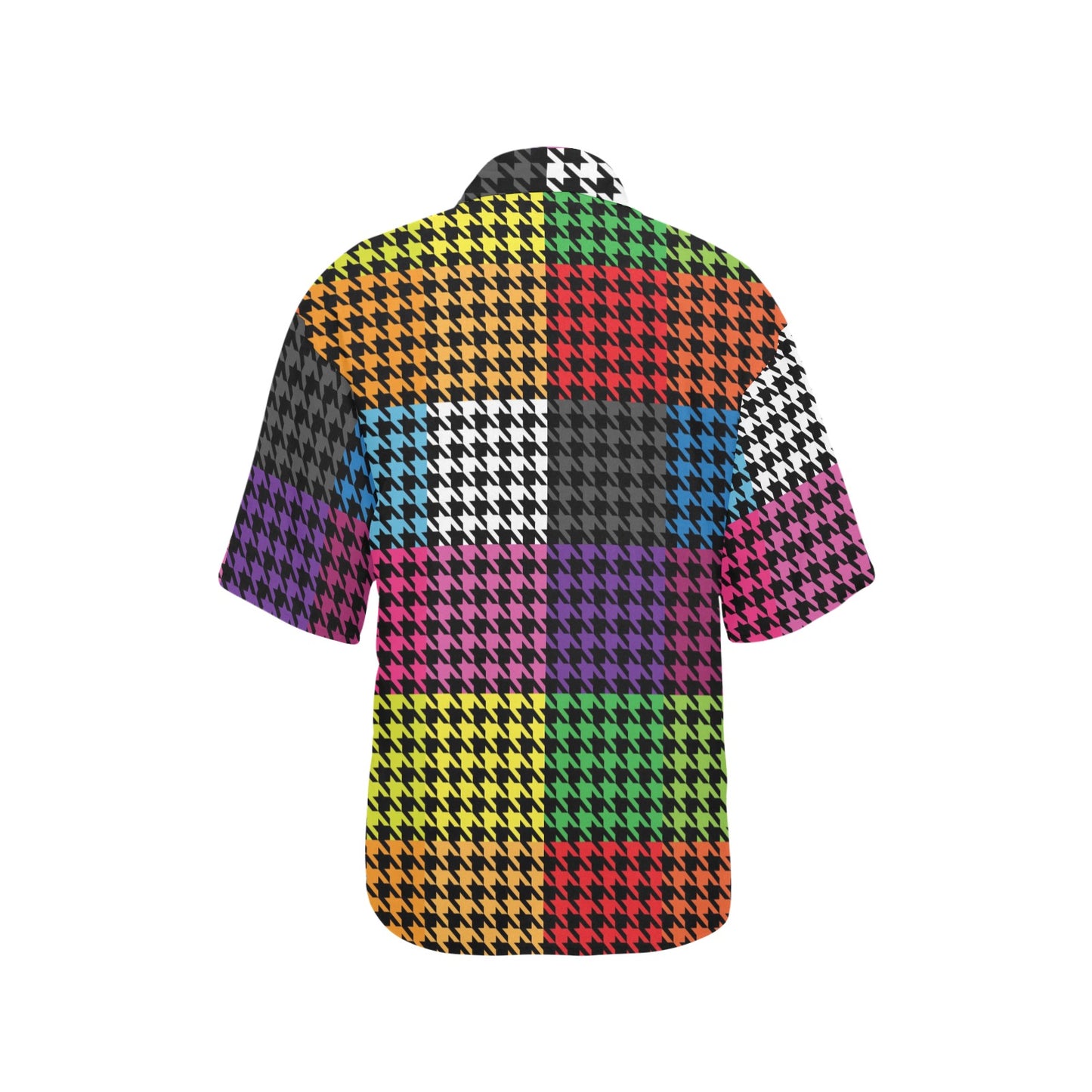 Houndstooth Colorful Pattern Print Design 01 Women's Hawaiian Shirt