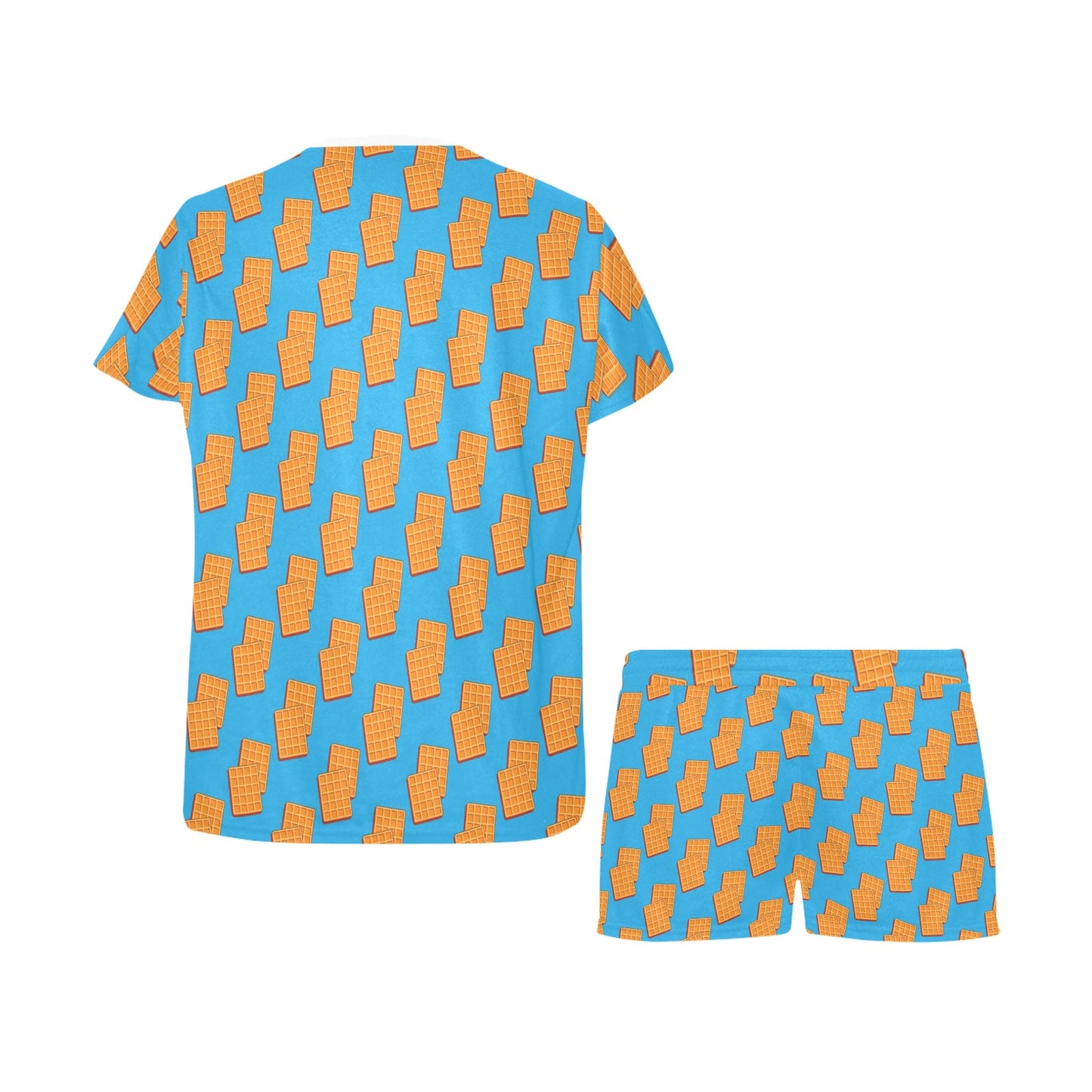 Waffle Print Design LKS304 Women's Short Pajama Set