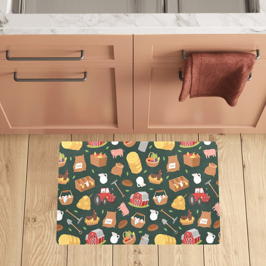 Agricultural Farm Print Design 02 Kitchen Mat