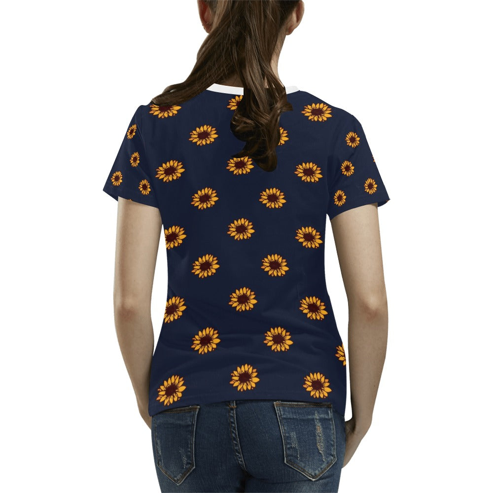 Sunflower Print Design LKS304 Women's T-shirt