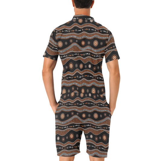 Aboriginal Print Design LKS404 Men's Romper