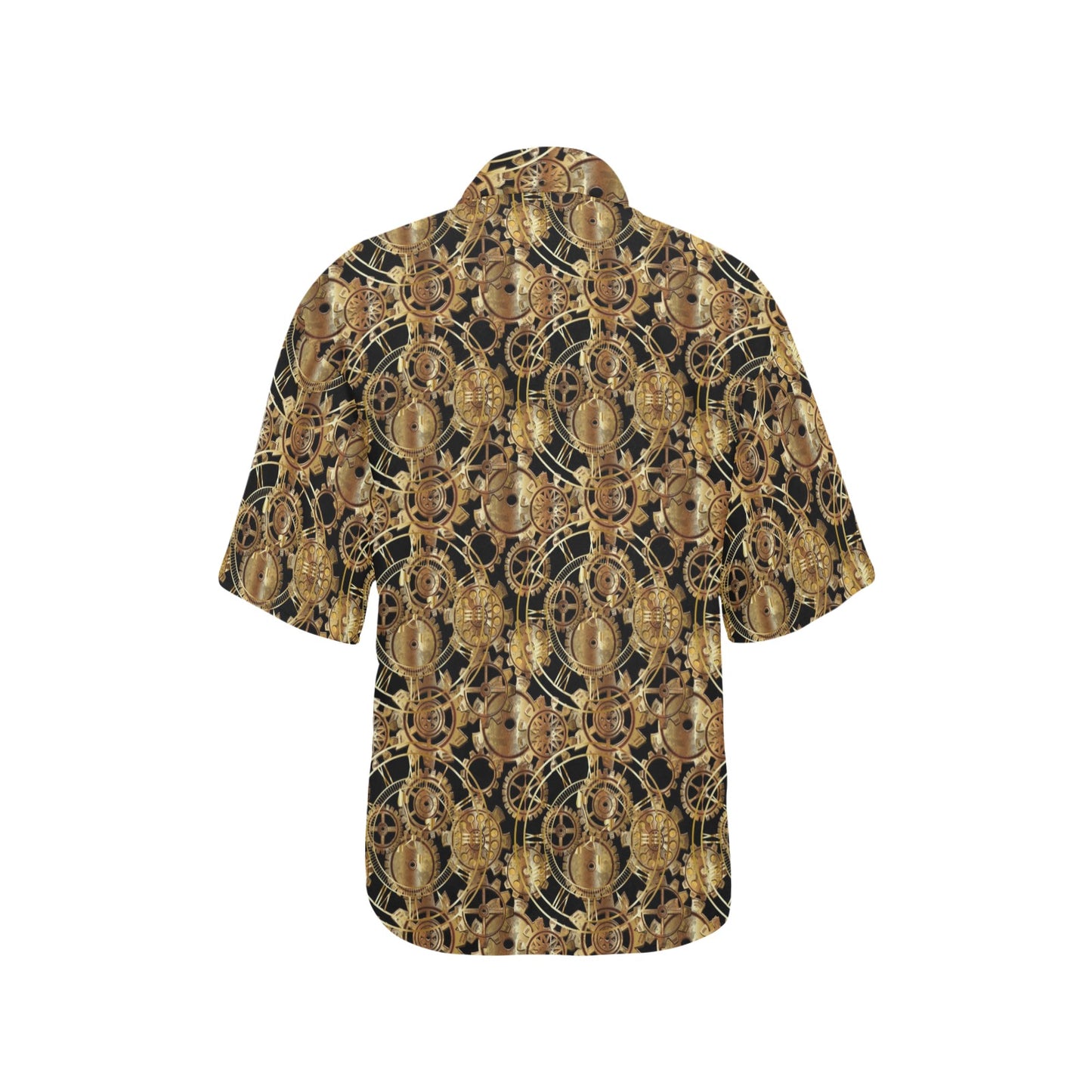Steampunk Gear Design Themed Print Women's Hawaiian Shirt