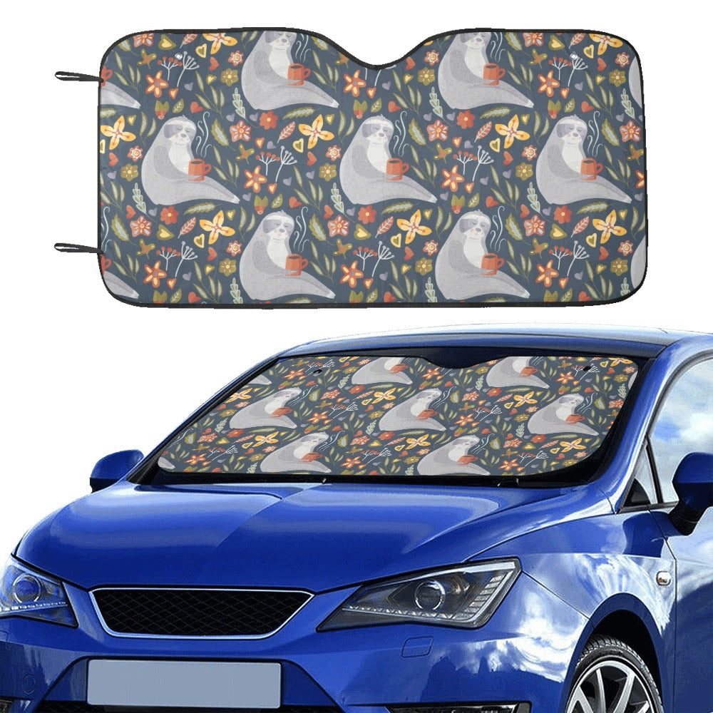 Sloth Print Design LKS303 Car front Windshield Sun Shade