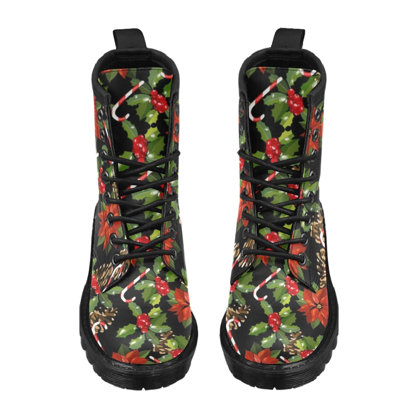 Poinsettia Pattern Print Design POT01 Women's Boots