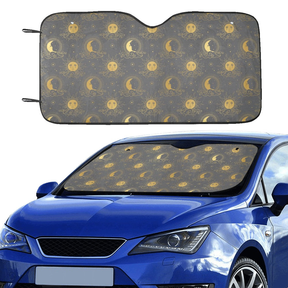 Sun Moon Print Design LKS305 Car front Windshield Sun Shade