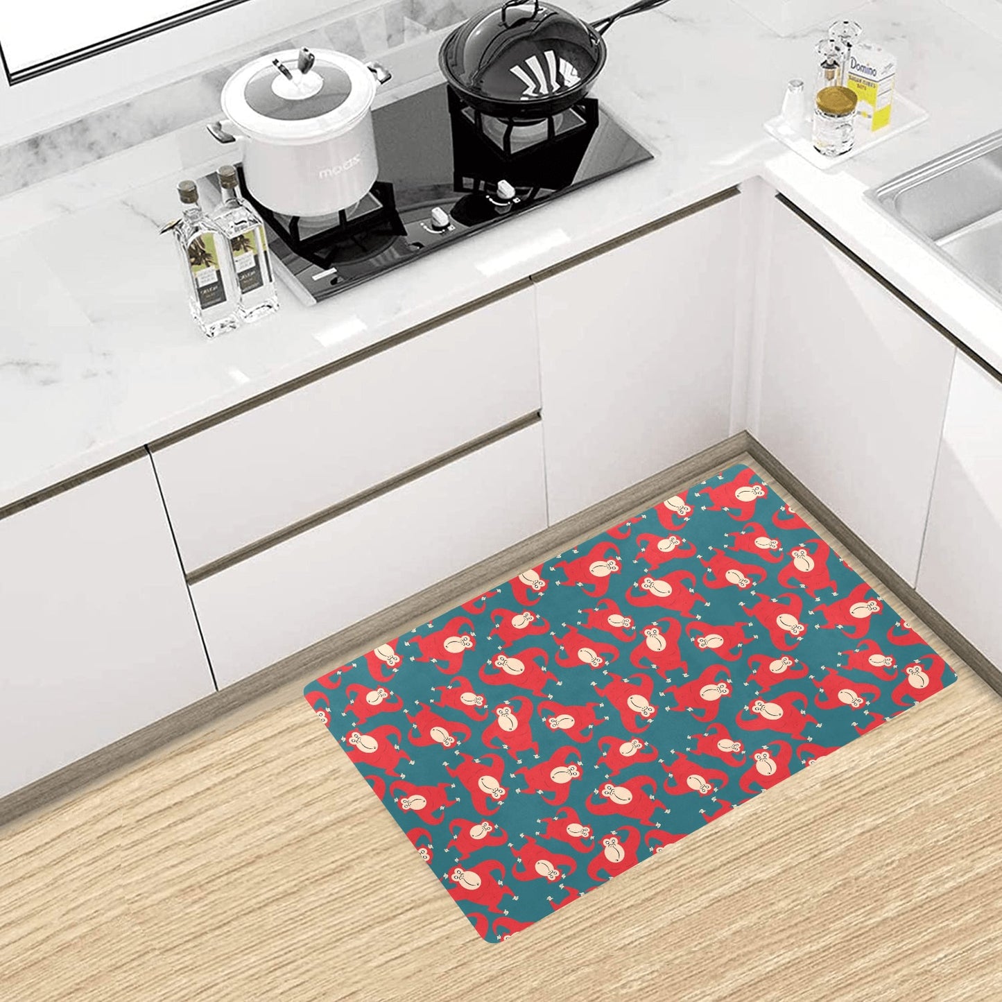 Chimpanzee Pattern Print Design 04 Kitchen Mat