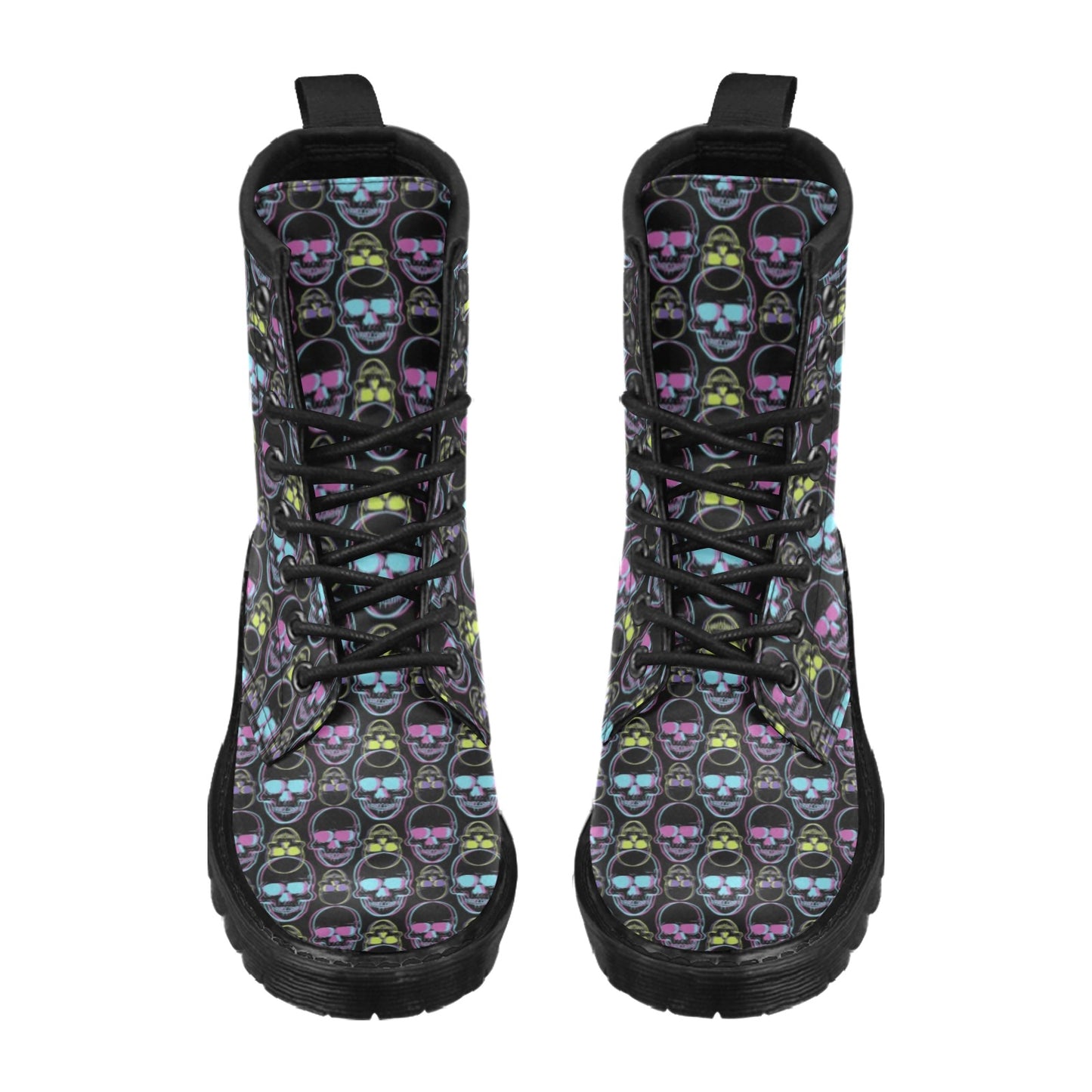 Skull 3D Colorful Print Design LKS309 Women's Boots