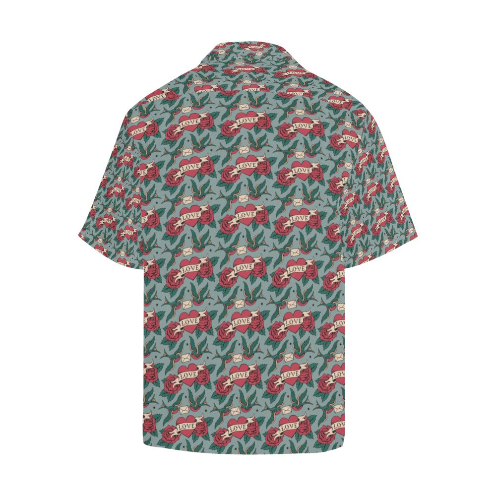 Tattoo Heart Print Design LKS301 Men's Hawaiian Shirt