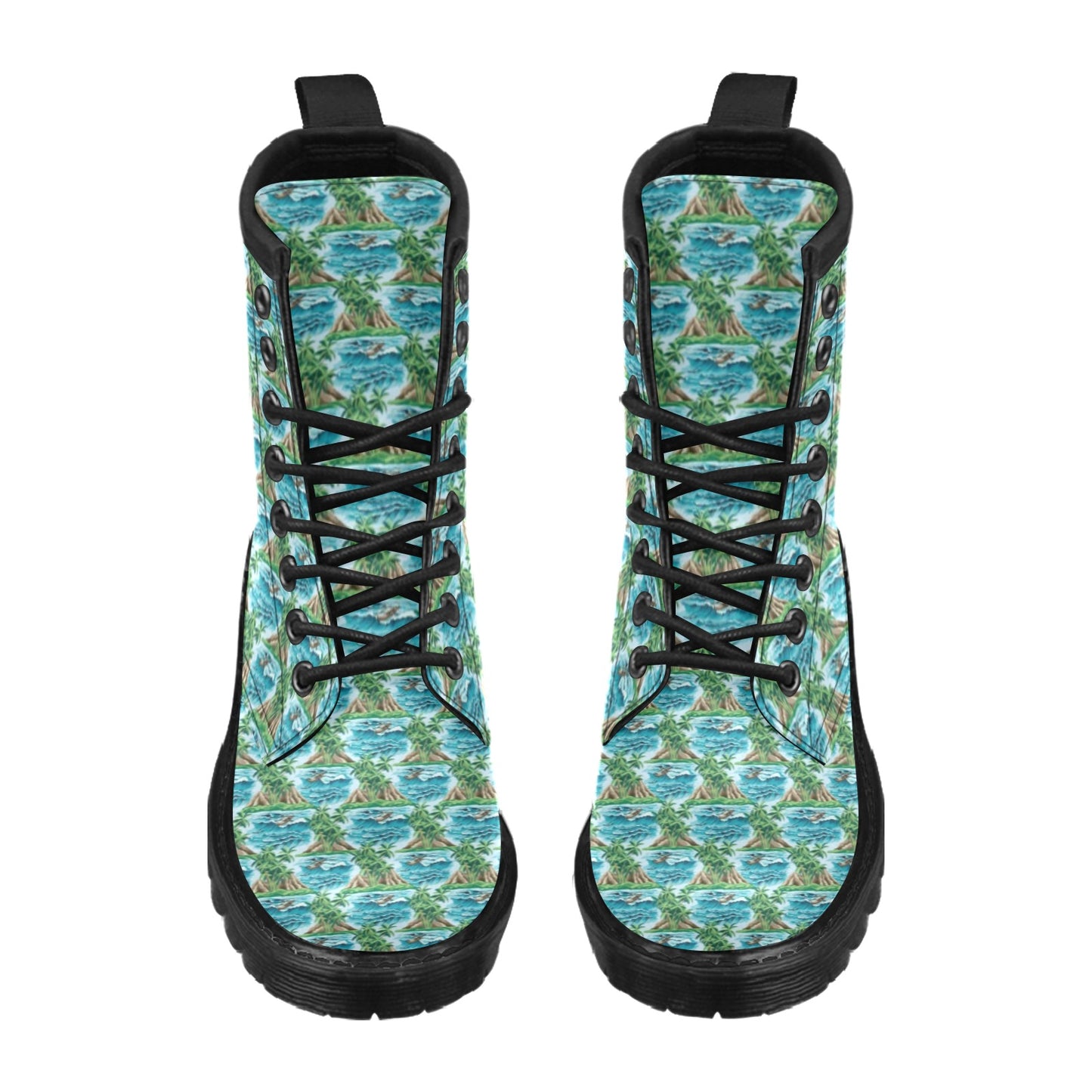 Palm Tree Hawaiian Themed Design Print Women's Boots