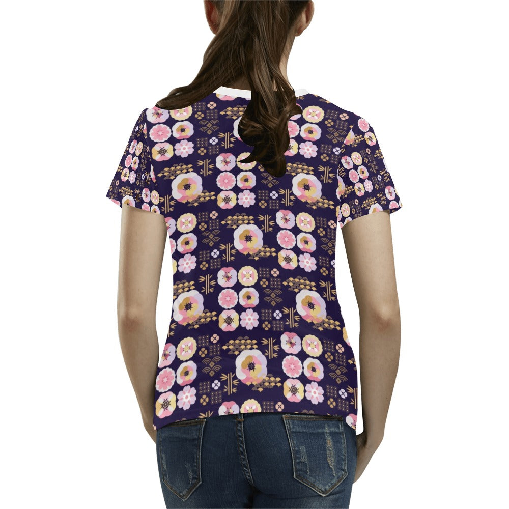 Sakura Japan Style Print Design LKS302 Women's T-shirt
