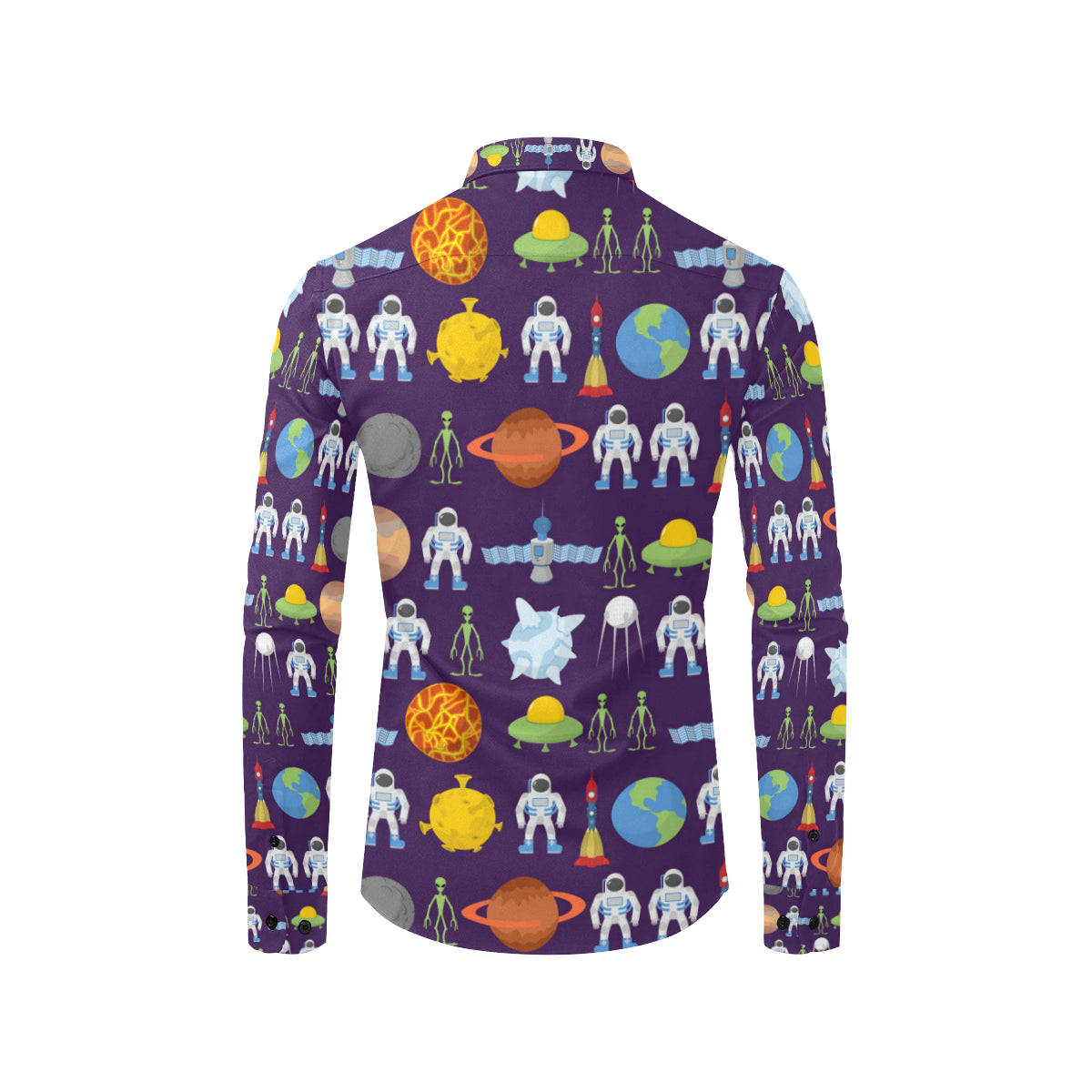 Alien Astronaut Planet Men's Long Sleeve Shirt