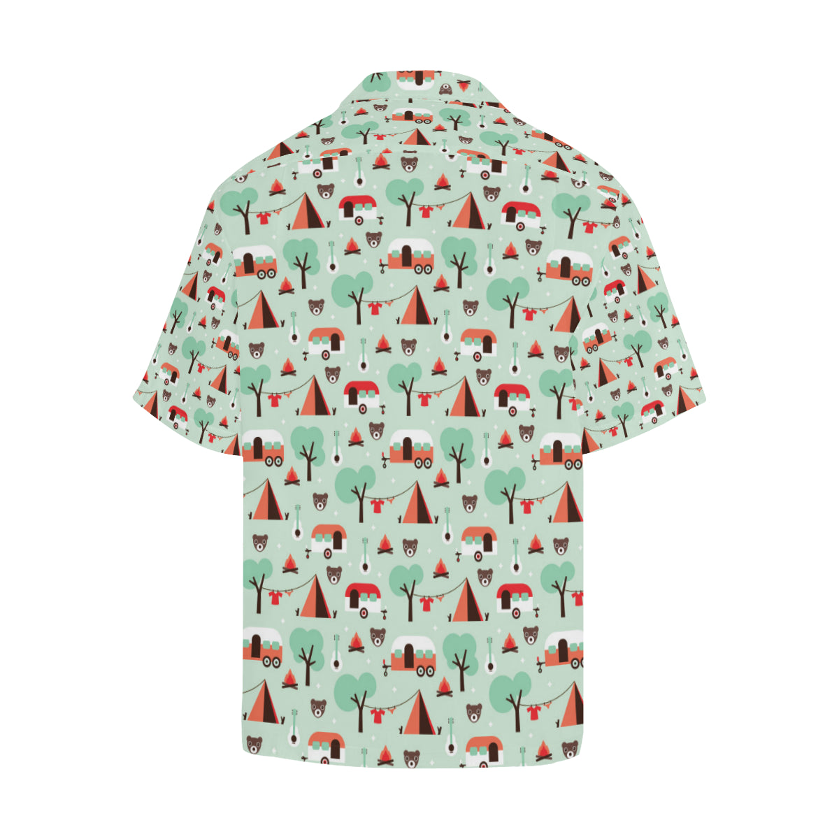 Camper Tent Pattern Print Design 01 Men's Hawaiian Shirt