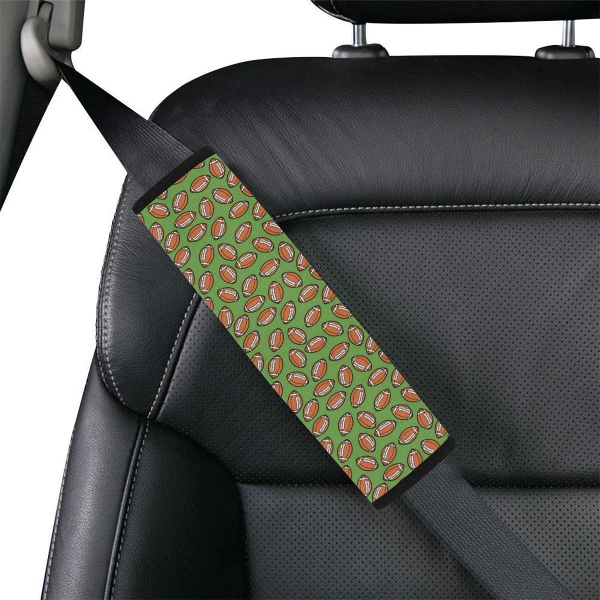 American Football on Green Design Car Seat Belt Cover