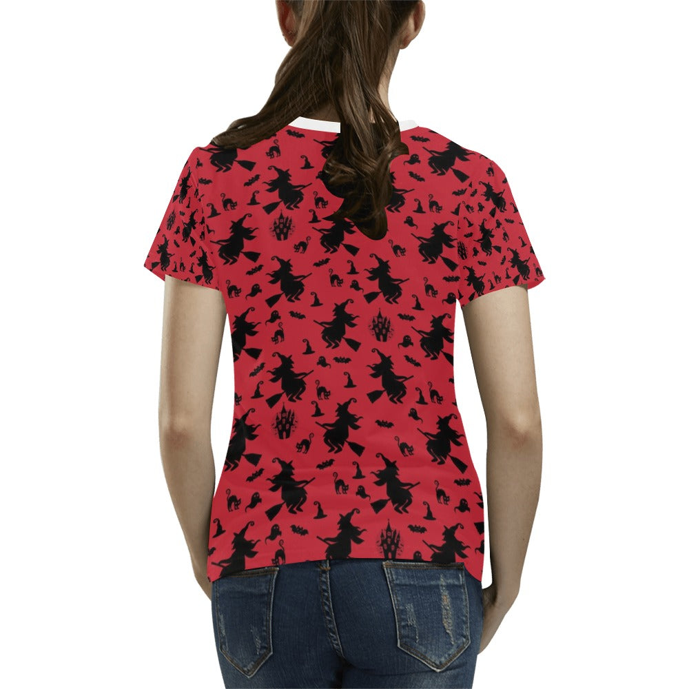 Witch Print Design LKS303 Women's T-shirt