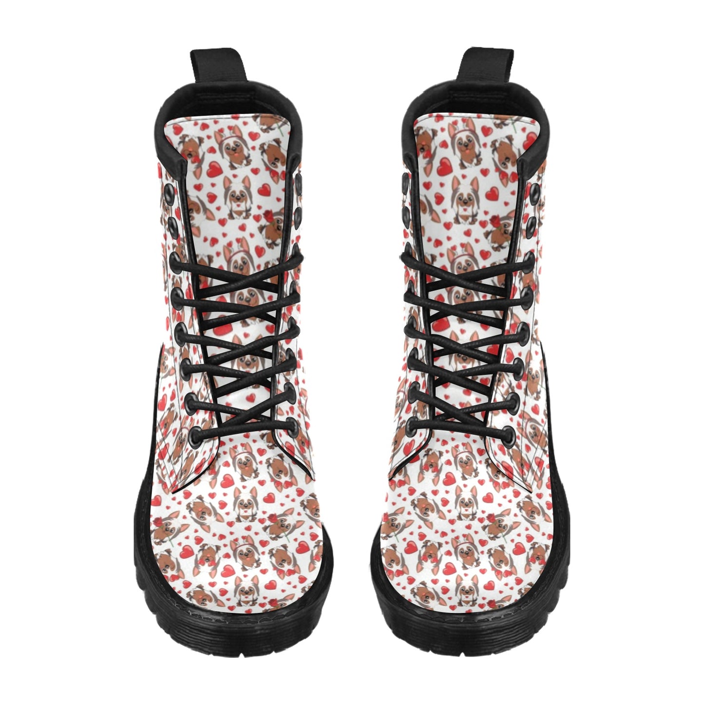 Silky Terriers Heart Print Design LKS302 Women's Boots