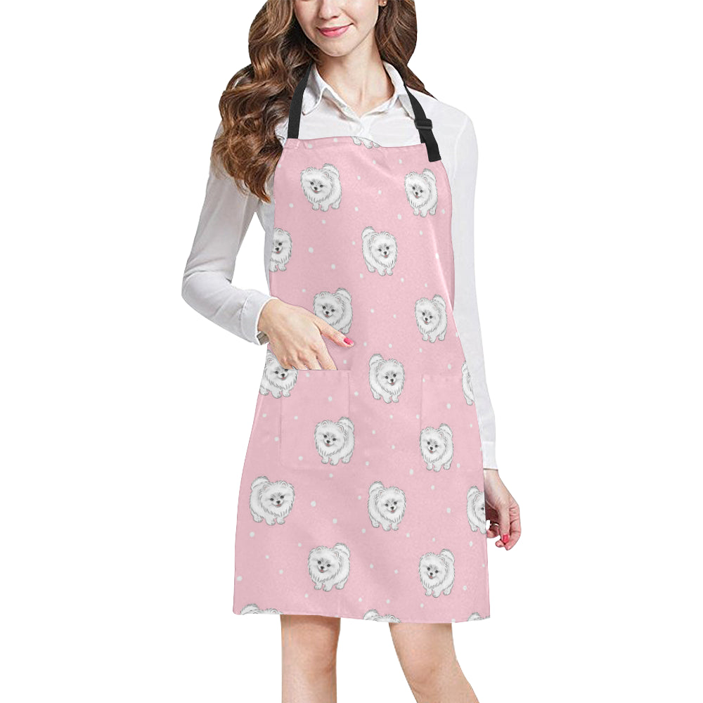 Pomeranians Pattern Print Design A02 Apron with Pocket