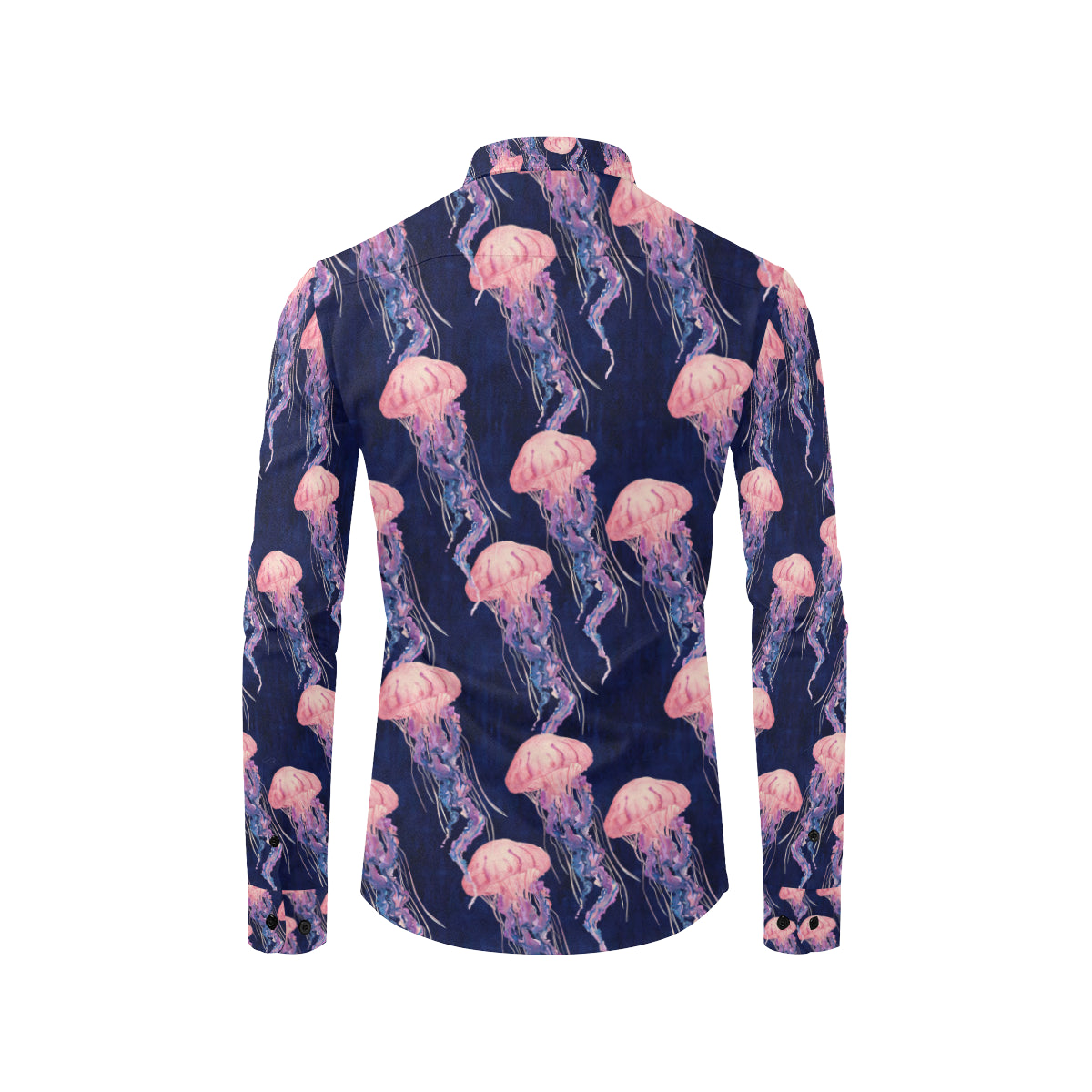 Jellyfish Pattern Print Design 03 Men's Long Sleeve Shirt