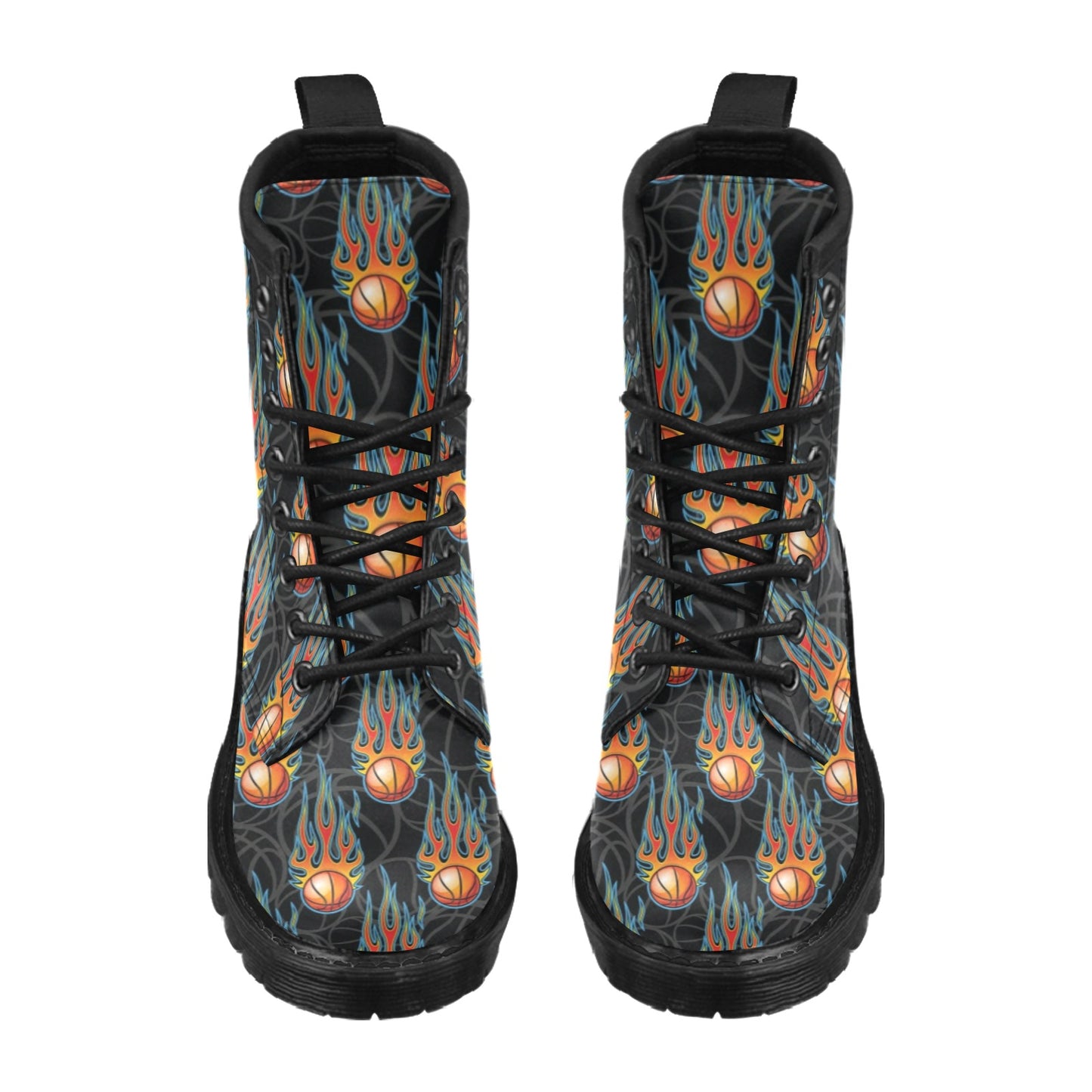 Basketball Fire Print Pattern Women's Boots