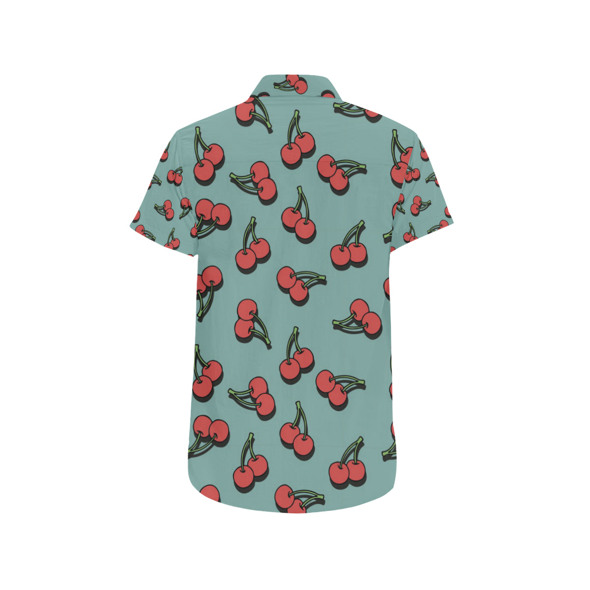 Cherry Pattern Print Design CH03 Men's Short Sleeve Button Up Shirt