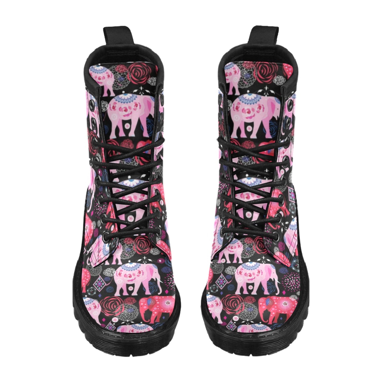 Pink Elephant Pattern Women's Boots