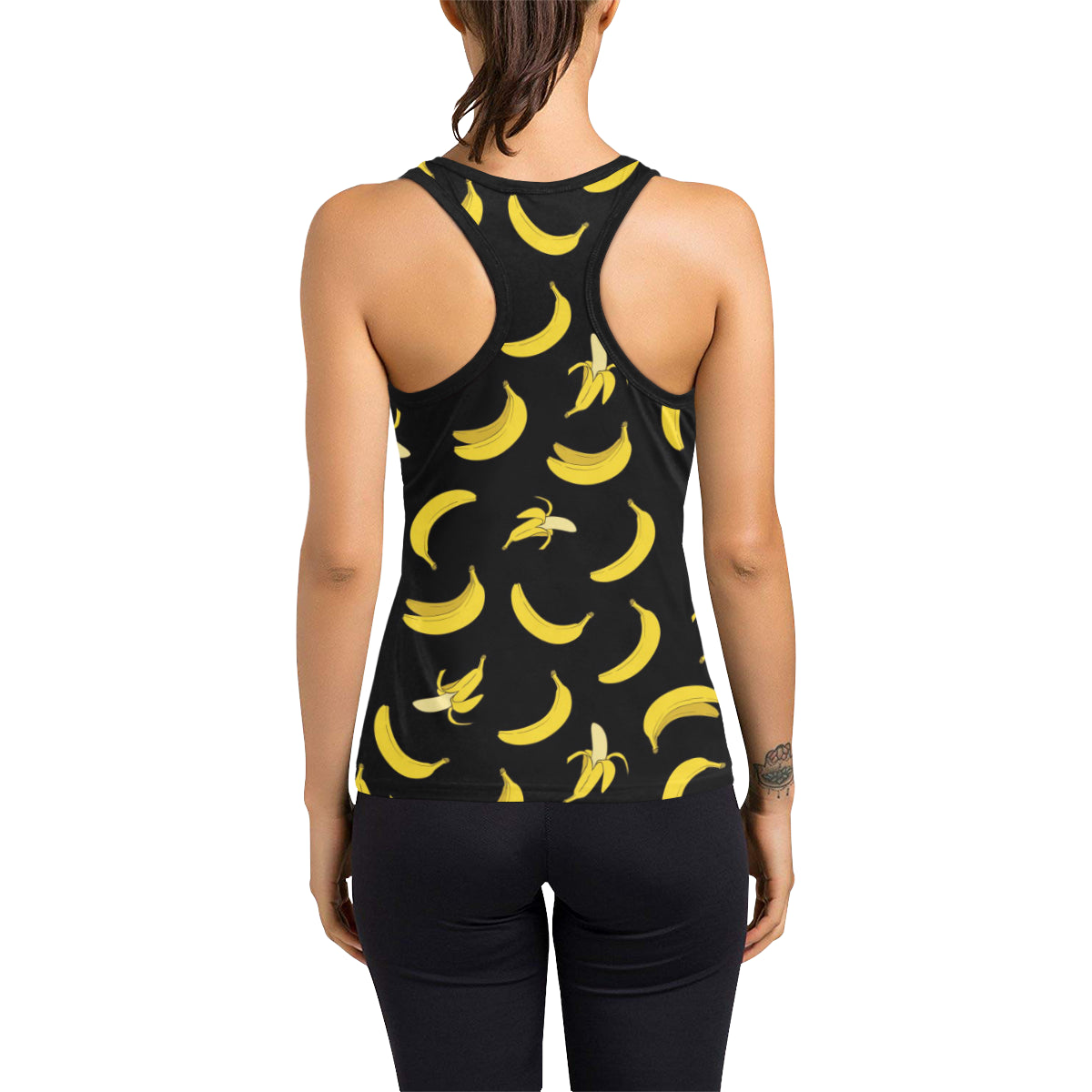 Banana Pattern Print Design BA05 Women's Racerback Tank Top