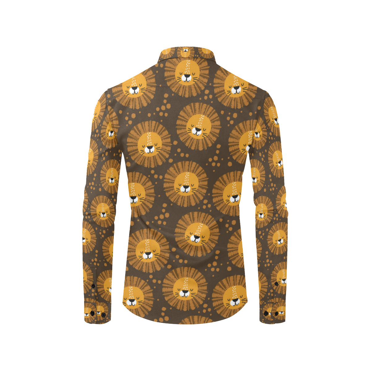 Lion Cartoon Pattern Print Design 01 Men's Long Sleeve Shirt