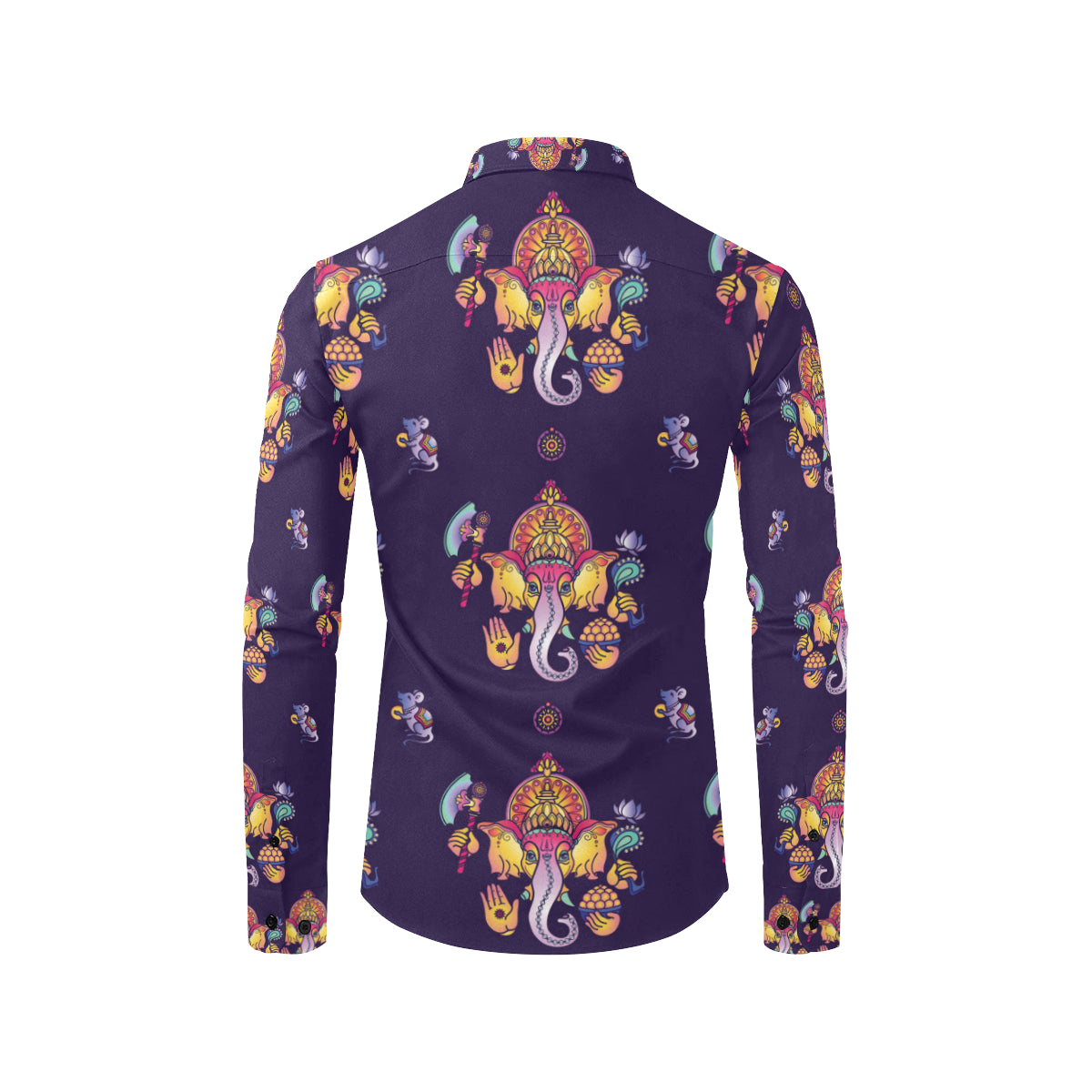 Ganesha Pattern Print Design 04 Men's Long Sleeve Shirt