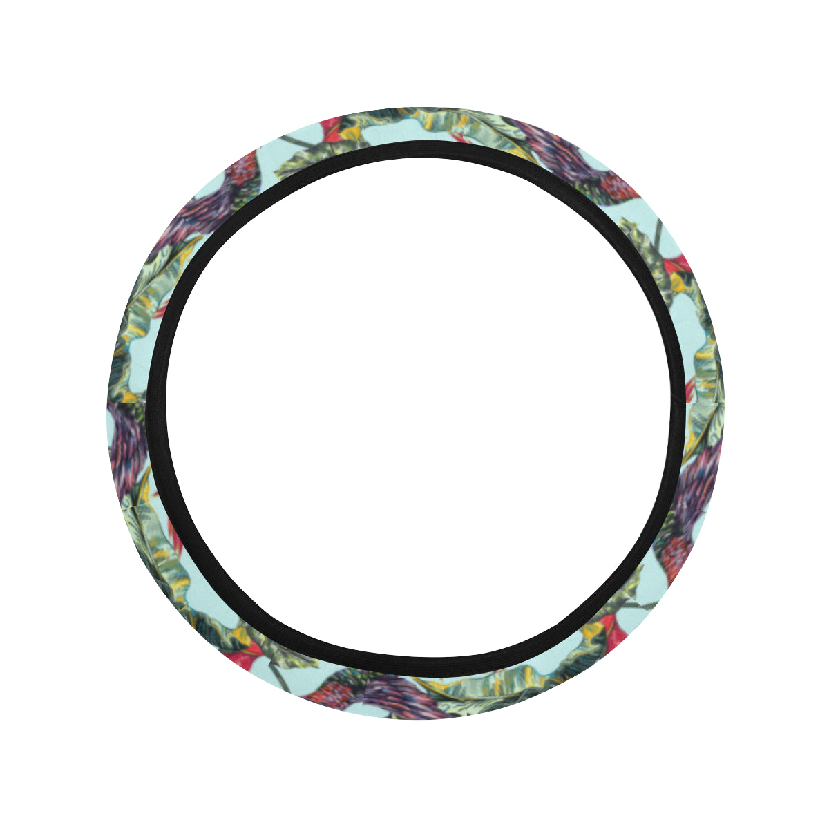 Hummingbird Cute Themed Print Steering Wheel Cover with Elastic Edge