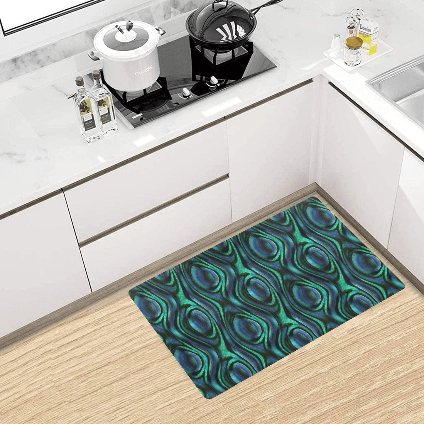 Abalone Pattern Print Design 01 Kitchen Mat