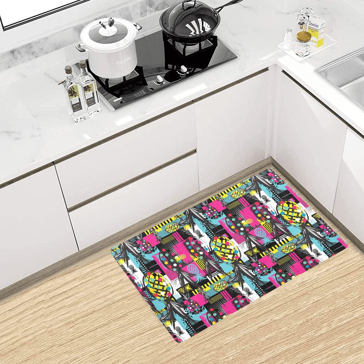 Pop Art Pineapple Pattern Print Design A02 Kitchen Mat