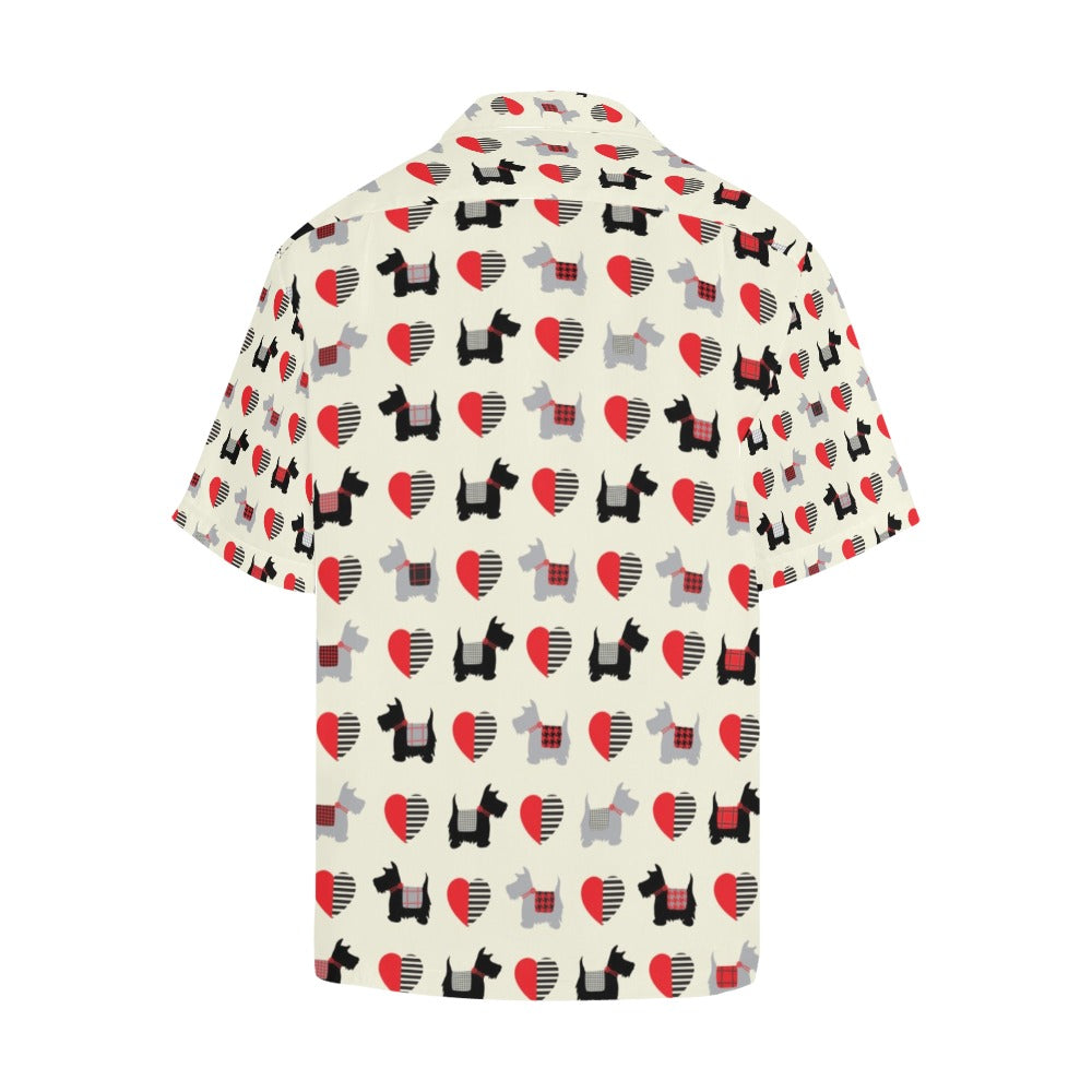 Scottish Terriers Print Design LKS3010 Men's Hawaiian Shirt