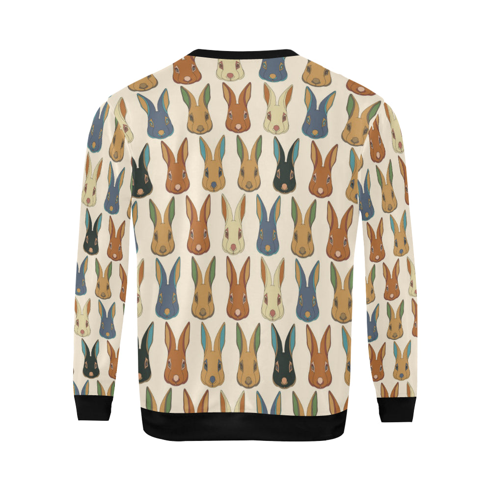 Rabbit Pattern Print Design RB04 Men Long Sleeve Sweatshirt