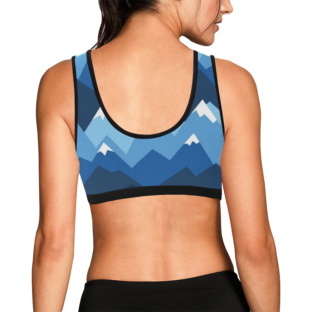Mountain Pattern Print Design 04 Sports Bra