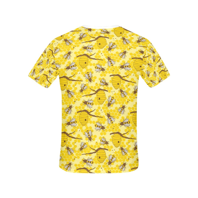 Bee With Honeycomb Print Design LKS302 Women's  T-shirt