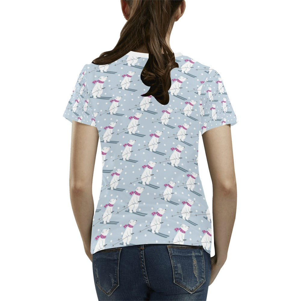 Ski Print Design LKS307 Women's T-shirt