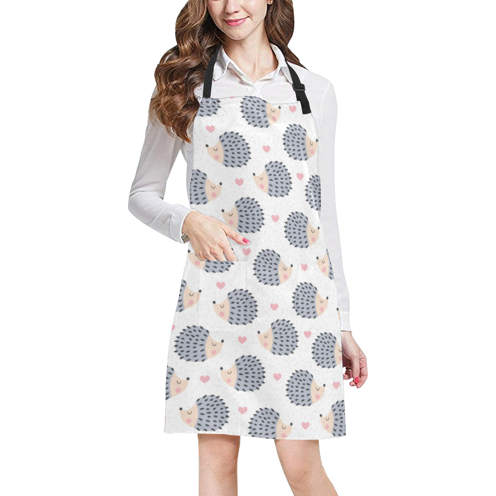 Hedgehog Baby Pattern Print Design 03 Apron with Pocket